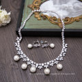 Wedding Bridal Silver Crystal Rhinestone Necklace Earring